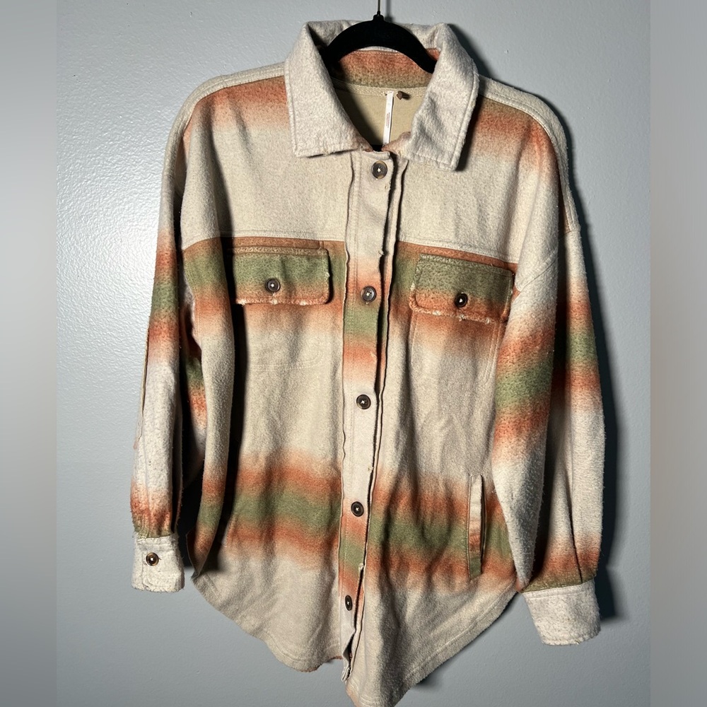 Free People Ruby Ombr Stripe Button jacket- xS‎ - image 2